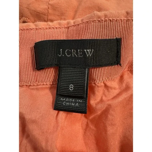 J Crew Skirt Women's 8 Peach Coral Tiered‎ Midi Embroidered Eyelets Cottagecore - Picture 9 of 11